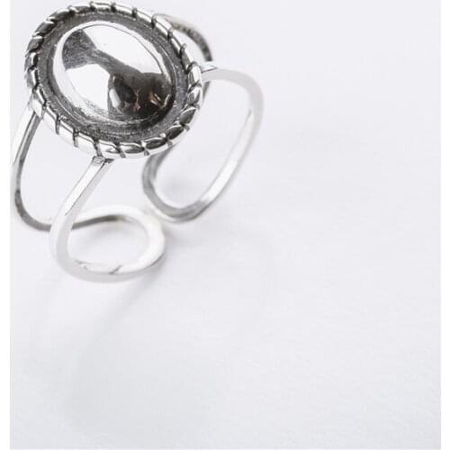 925 Sterling Silver Rings For Women Silver Fine Jewelry Engagement Ring Resizable Oval Brand Design Open Top Quality 2020 New