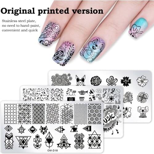 1PC Geometry Nail Stamping Plates Lines Animal Fruits Theme Template Plate Mold Nail Art Stencil Tools