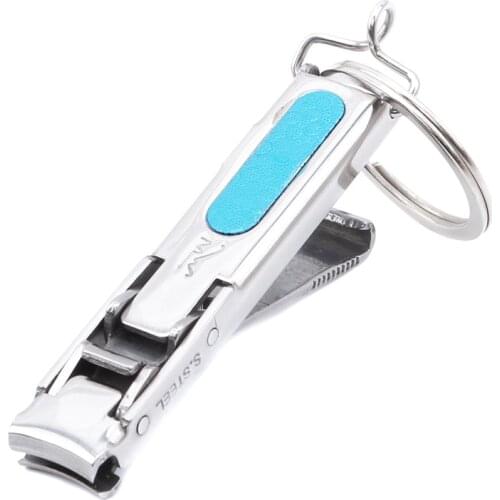1PC Stainless Steel Ultra-thin Foldable Hand Toe Nail Clippers Cutter With Keychain Cutter Trimmer Silver Nail Art Tool Key Ring