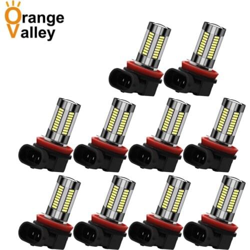 10PCS Big Promotion H7 H8 H11 HB3 9005 Car Auto HB4 9006 66 SMD 4014 LED Fog Driving Lights Lamp Bulb DC12V