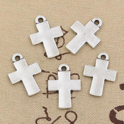 10pcs Charms Cross 22x15mm Antique Silver Color Pendants Making DIY Handmade Tibetan Finding Jewelry
