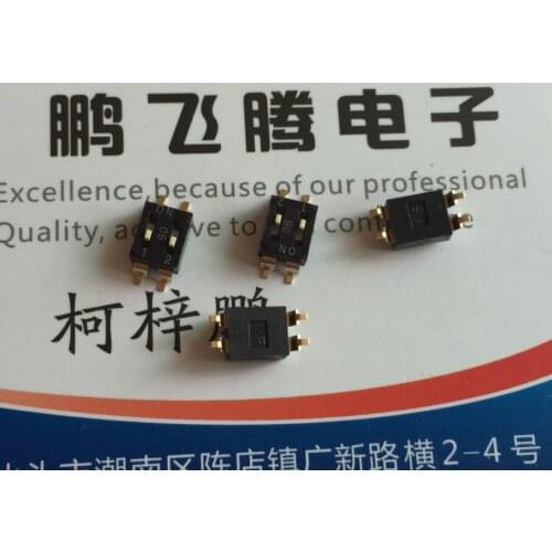 2PCS/lot Yuanda DIP SMD dial code switch 2-bit black 2P coding switch 2.54 pitch EM-02-V-T/R