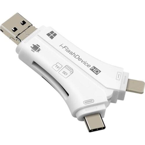 4 In 1 I Flash Drive Usb Micro-Sd&Tf Card Reader Adapter For Iphone 5 6 7 8 For Ipad Macbook Android Camera