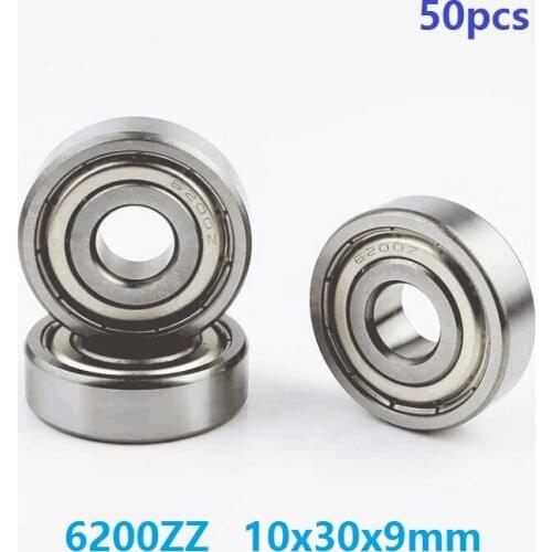 50pcs/lot 6200ZZ 6200-ZZ 6200 ZZ 2Z 10*30*9mm Deep Groove Ball bearing 10x30x9mm Ball Bearings