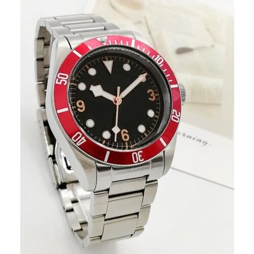 Deluxe 41mm seagull automatic mens watch Black Dial 316 stainless steel case waterproof mechanical diving watch