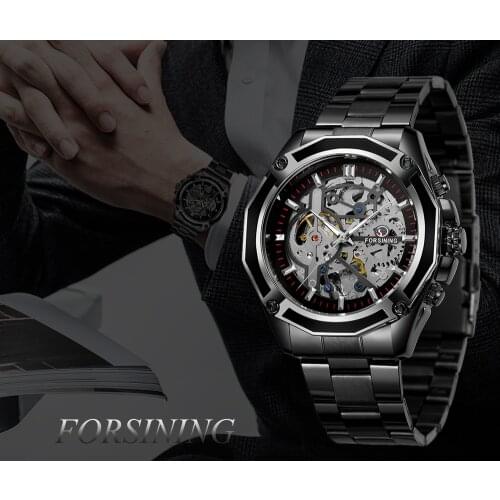 Forsining Men Wristwatches Fashion Hollow Mechanical Automatic Watch Casual Sports Waterproof Business Man Clock Relogio Masculi