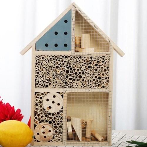 Natural Wooden Insect House Hotel Bee House Hive Habitat for Ladybugs Ladybirds lacewings Butterfly Mason for Outdoor Garden