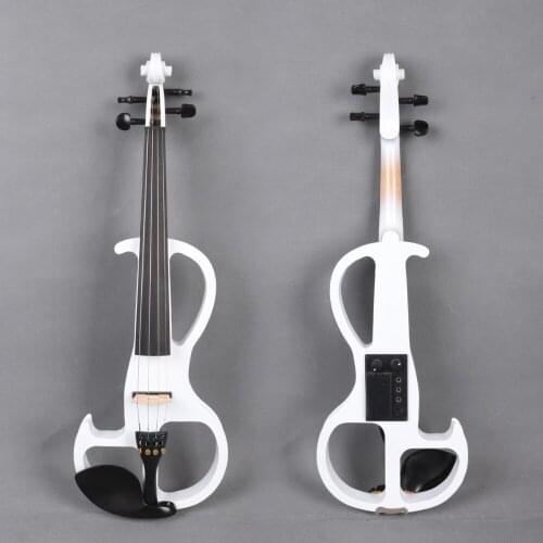 4/4 Violin Full Size White Color Electric Violin Silent Pickup Sweet Sound Free Violin Case Bow