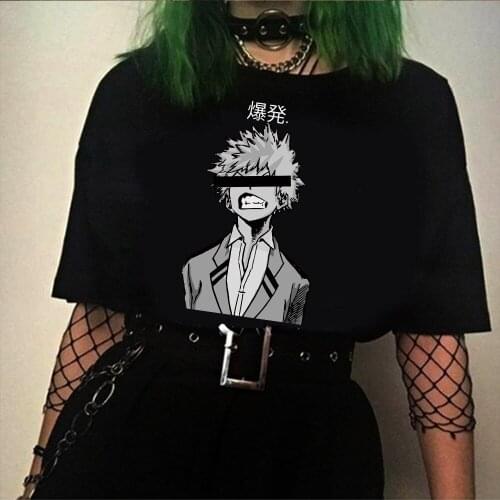 Anime Bakugou Shirt Anime My Hero Academia Boku No Hero Academia T Shirt Harajuku