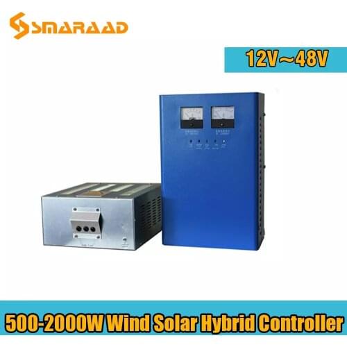 Factory Price 500W 1000W 12V 24V 48V Wind Solar Hybrid Booster Charge Controller With Dump Load Wind Turbine Solar Panel Use