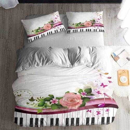 HELENGILI 3D Bedding Set Piano keys Print Duvet cover set bedclothes with pillowcase bed set home Textiles