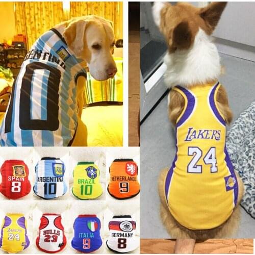 Pet Summer Clothes Sunscreen Cat and Dog Mesh Vest Dog Jersey Basketball Suit Breathable Small, Medium and Large Dogs