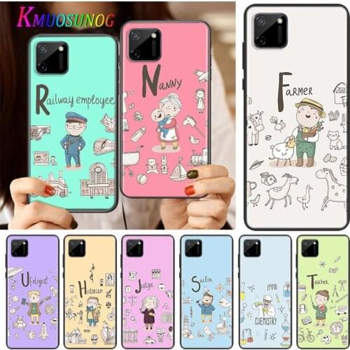 Cartoon Profession Teacher Silicone Cover For Realme V15 X50 X7 X3 Superzoom Q2 C11 C3 7i 6i 6s 6 Global Pro 5G Phone Case