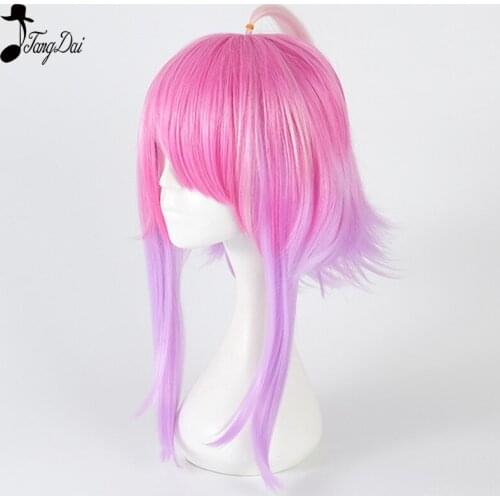2019 New Kobayashi-san Chi No Maid Dragon Kamui Kanna Wigs Gradient Cosplay Peluca Hair Ornaments Horns Headdress Accessories