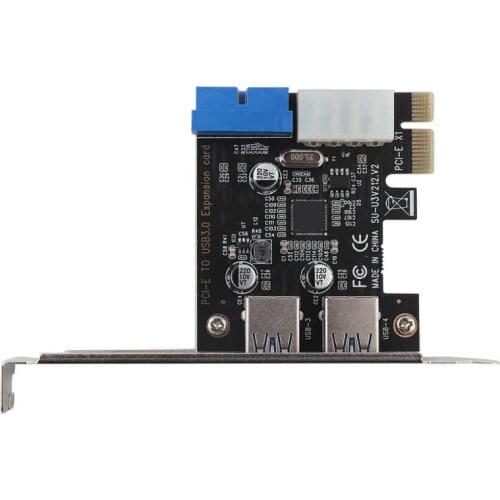 Micro Card PCI-E To USB3.0 Expansion Card Adapter With Front 19PIN Interface x1 Dual Riser Extend Adapter Pci Add on Cards