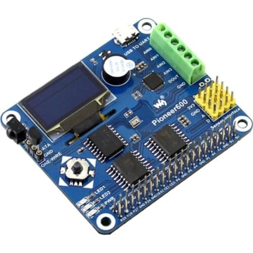 Pioneer600 Raspberry Pi RPI Expansion Board with OLED Display for Raspberry Pi A+/B+/2B/3B/3B+ WS0002