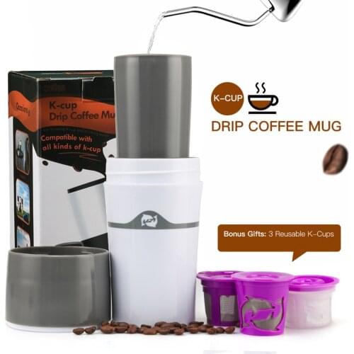 Portable Drip Coffee Maker Travel Mug K-Cup Manual Espresso Coffee Maker