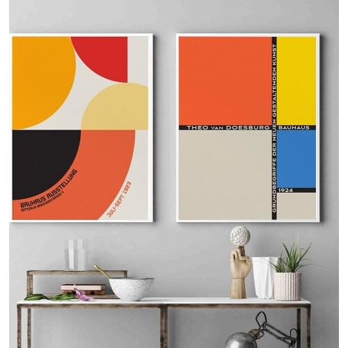 Bauhaus Poster Colourful Geometric Canvas Painting Minimalist Abstract Art Print Modern Wall Picture For Living Room Home Decor