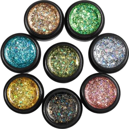 ROSALIND Glitter Gel Nail Polish Paint Varnishes Lacquer Nail Art Design Semi Permanent Soak Off Base Top Coat Manicure