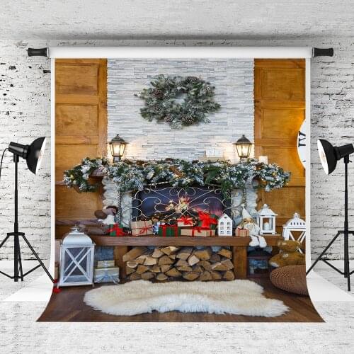 VinylBDS 10x10ft Christmas Photography Backgrounds Photography Indoor Christmas Decorations For Home Cotton Photo Backdrop