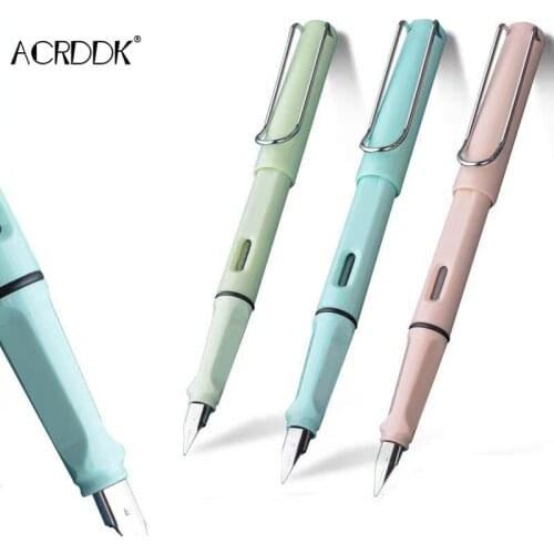 High quality Fine Steel Nib Fountain Pen 0.38mm 0.5mm Correction Ink Pens Stationery Students School Office Supplies FL