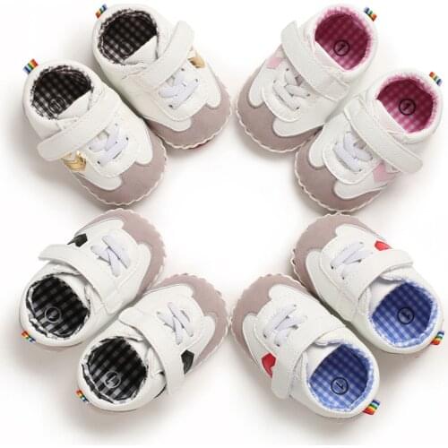 Spring And Autumn Style Of Men And Women Baby Rubber Bottom Non-Skid Flat Sports Shoes 0-18 Months Newborn Toddler Shoes