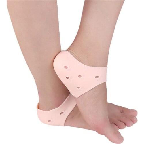 1 Pair Of Bright Skin Color Heel Protector Heel Crack Protection Sleeve Cracking Socks Foot Care Foot Heel Protection Tool
