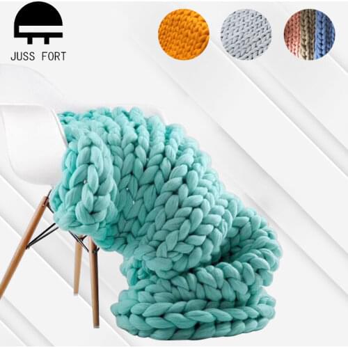 100x180cm Fashion Hand Chunky Wool Knitted Blanket Thick Yarn Merino Wool Bulky Knitting Throw Blankets Chunky Knit Blanket
