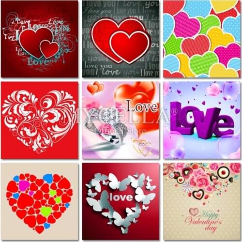 5D DIY Diamond Painting Flowers Love Full Round Drill Diamond Embroidery Cross Stitch Mosaic Rhinestone Love Heart Home Decor