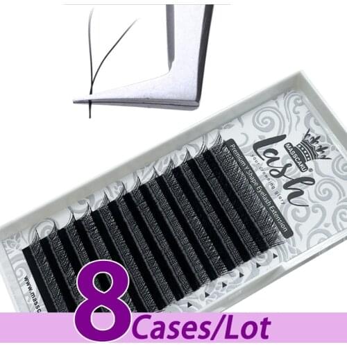 8pcs/lot MASSCAKU eyelash extension 0.07 volume individual custom own brand factory price 8-15mm silk mink eye lash extensions