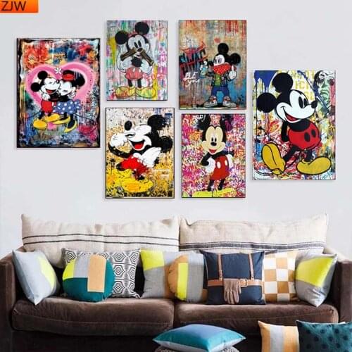 Abstract Disney Mickey Mouse Diamond Painting 5D DIY Full Rhinestone Embroidery Cross Stitch Kits Children Home Decoration
