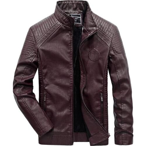 Brand Men Leather Jackets 2019 Winter Jacket Male Classic Motorcycle Style Male Inside Thick Coats Mens Leather Jacket