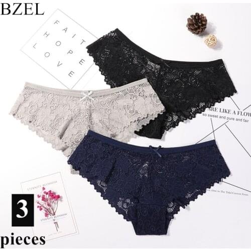 BZEL Hot Sale Sexy Lace Underwear Low Waist Women Panties Hollow Out Lingerie Cozy Comfort Briefs Sweet Floral Fashion Underpant