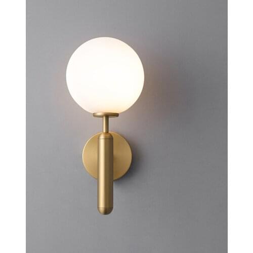 Decorative Led Wall Lights Fixtures Nordic Glass Ball Wandlamp Up Down Bathroom Mirror Light Gold Black Modern Round Wall Lamp