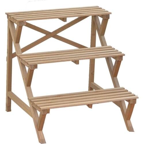 Stacked Wooden Ladder Solid Wood Garden Flowerpot Shelf Shelf Flower Outdoor Use Mail
