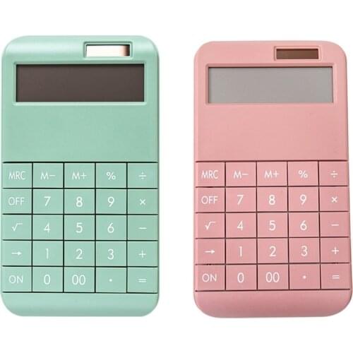12 Digits Electronic Calculator Built-in 210mAh Battery with Solar Calculators Home Office School Financial Accounting