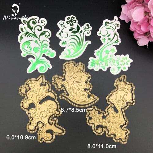 Hot Foil Plate and Die Cut Foil Stamping Vine Leaves DIY Scrapbook Paper Craft Handmade Card Punch Art Alinacraft