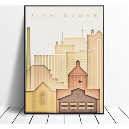 Birmingham Alabama Skyline Art Canvas Poster Home Decoration Painting No Frame