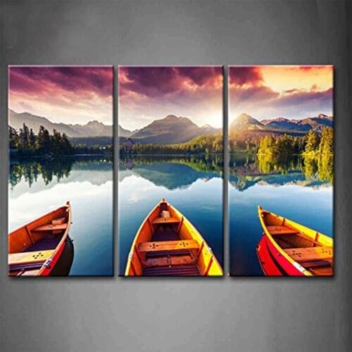 Full Square round Diamond Painting River bank boat 5D Diy Diamond Embroidery Mosaic Landscape Art Kits Wedding DecorationZP-3988