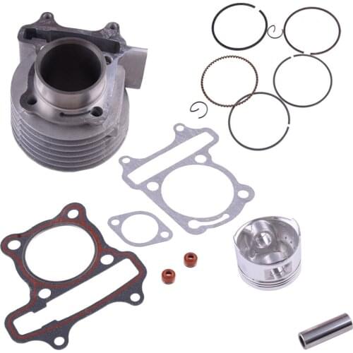 Beler Silver Big Bore 50mm Cylinder Kit With Piston Ring Pin Fit for 139QMB GY6 50cc 80cc 100cc Scooter Moped Parts Accessories