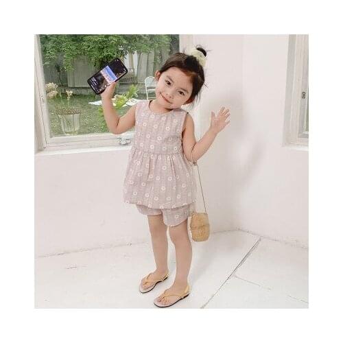 Baby Girl Clothing Sets 2020 Summer New Toddler Girl Cute Vest Shirt+shorts 2pcs Sets Baby Girl Lovely Koream Fashion Vest Suits