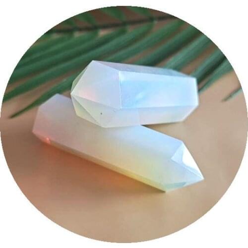 Beautiful Natural Crystal opal Quartz Point Healing Stone Hexagonal Prisms Reiki Obelisk Wand Treatment Stone DIY Gift