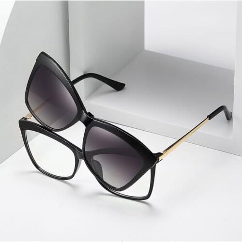 Magnetic Sunglasses Men Polarized Clip On Sunglass Women cat eye Sunglases Ultra-Light Night Vision Glasses