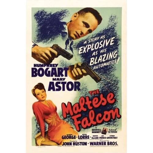 The Maltese Falcon Classic Movie Film Noir Retro Vintage Poster Canvas Painting DIY Wall Paper Home Decor Gift