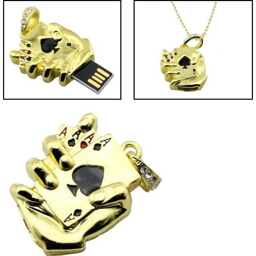 Metal Necklace USB Stick Poker Star USB 2.0 Flash Drive U Disk PenDrive Memory Stick USB Thumb Pen Drive USB Drive 4GB-128GB