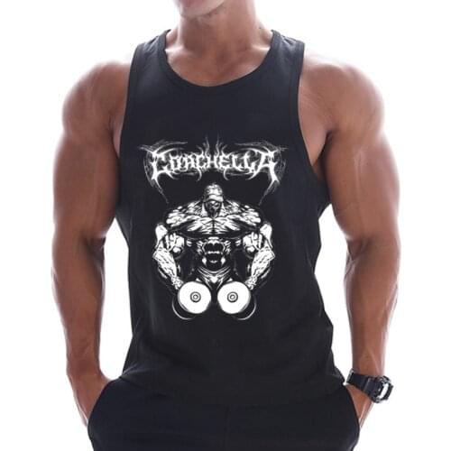 Tank Top Men Gym Cotton Sleeveless Shirts Tank Top Fitness Mens Singlet Sports Tank Tops Bodybuilding Training Quick Dry Summer