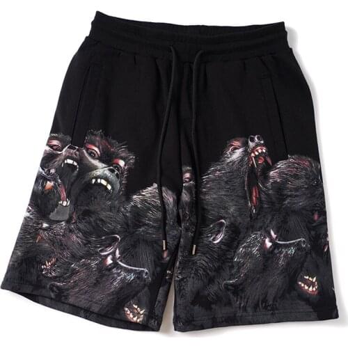 New luxury Novelty High Men Comfortable Roaring orangutan Classic Striped Skateboard Street Cotton Casual Shorts #AC10