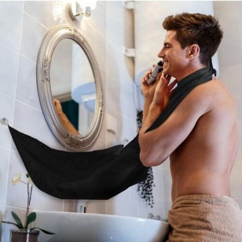 Beard Apron Bib Trimmer Facial Care Hair Beard Cape Men Sink Bathroom Shaving Tool Black and White