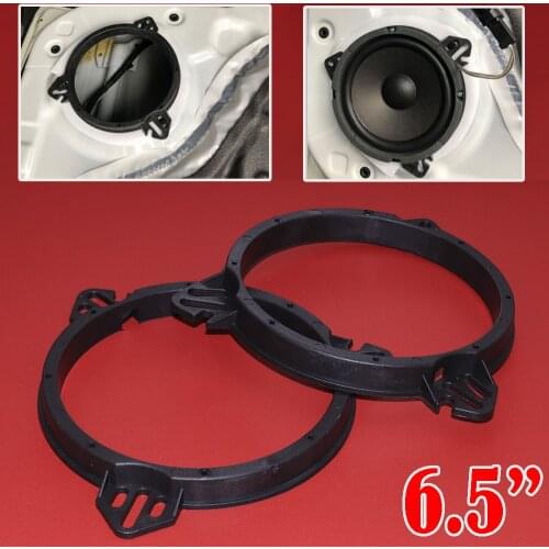 JEAZEA 2X 6.5" Black Plastic Rear Door Speaker Adapter Spacer Rings Bracket Holder Fit for Subaru Impreza Forester Toyota Nissan