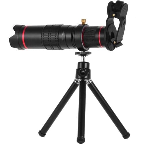 Portable Clip-on Phone Camera Lens Kit 22X Zoom Smartphone Lens Telephoto Lens Support Naked Eye Observation with Tripod